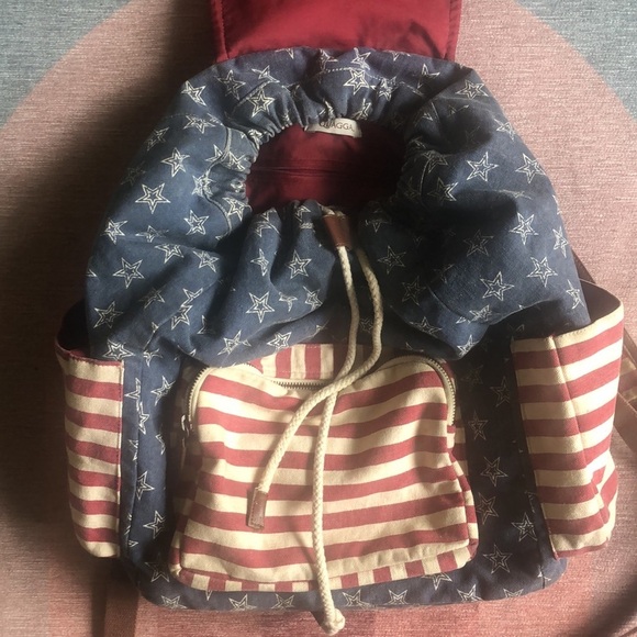 Quagga Red White & Blue American Flag Canvas Backpack - Picture 6 of 13